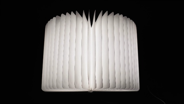 Image of QXMGCBOK MagicBook Light - Smart Voice-Activated Book Lamp with Auto-Open /Close, Adjustable Stand & 10W RGB Desk Light for Home /Office Decor (Novelty Reading Lamp) (Art Deco 1)