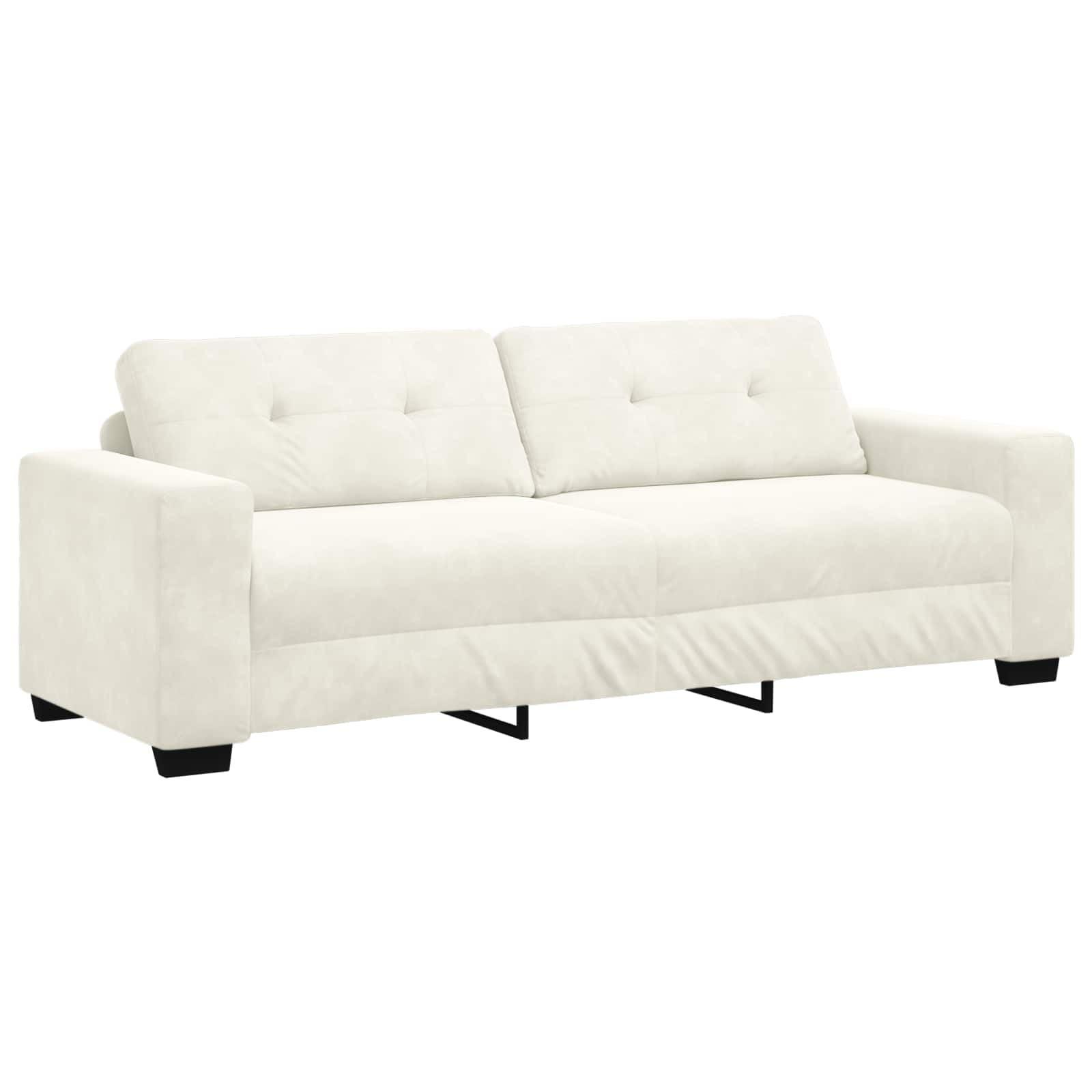 Sofá de 3 plazas color crema de 220 cm de terciopelo con función de dormir y cajonera, diseño escandinavo moderno para salón, oficina, salón acogedor