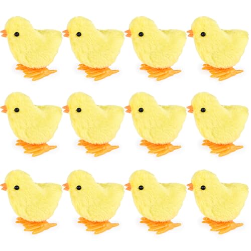 3 otters 12 PCS Wind Up Toys for Easter Chicken Party Favors Up Jumping