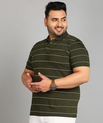 Image of INKKR Half Plus Size Men's Regular Fit Striped Tshirt