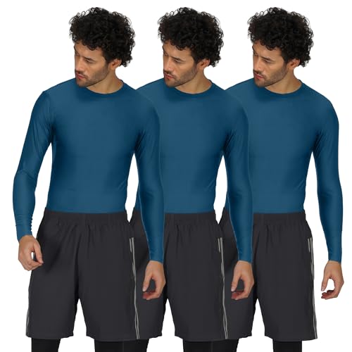Image of Sportinger 1 or 3 Pack Men's Cool Dry Short Sleeve Compression Shirts, Sports Baselayer T-Shirts Tops, Athletic Workout Shirt