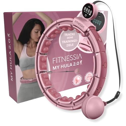 fitnessia® My Hula 2.0 I Smart Hula Hoop Reifen mit Gewicht I Smart Touch...