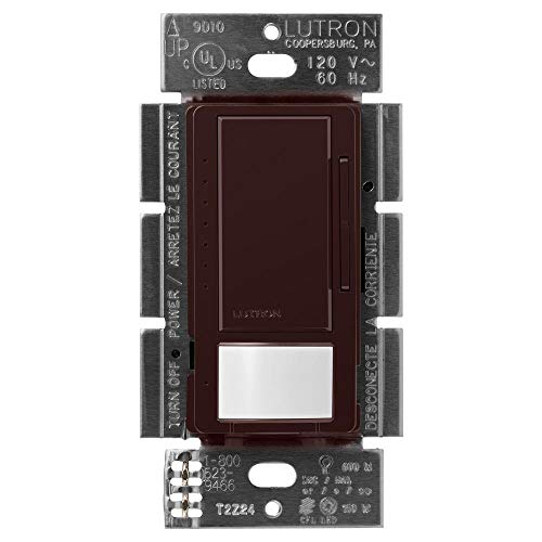 Lutron Maestro Motion Sensor Dimmer Switch for Bathroom, Garage, Laundry Room, and Closet, Occupancy and Vacancy Sensor, Single-Pole/Multi-Location, No Neutral Req, MSCL-OP153M-BR, Brown
