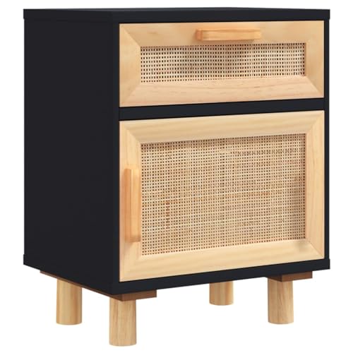 Table de chevet en rotin noir lot de 2 tables pour chambre chaleureuse - 6