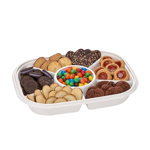 Buddeez 18801W-DS Jumbo Divided Serving Tray With Lid - Includes 6 Bins For Party Platter, Snackle Box Container, Fruit Tray thumb #6