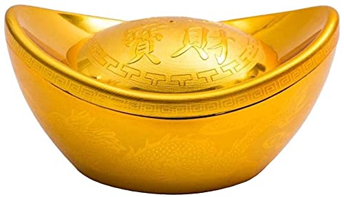 Gold Ingot Yuan Bao Chinese Feng Shui Sculpture for Fengshui Attract Wealth and Good Luck Decoration - Style 01