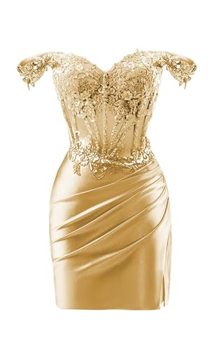 Lace Appliques Corset Homecoming Dresses for Teens 2025 Off Shoulder Short Pleated Tight Mini Prom Cocktail Gowns