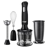 Russell Hobbs Desire 3 in 1 Electric Hand Blender, Fruit & Veg Mini Chopper & Whisk attachment, Stainless steel blending leg, whisk & blades, 500ml capacity chopping bowl & 700ml beaker, 500W, 24702 - Image 9