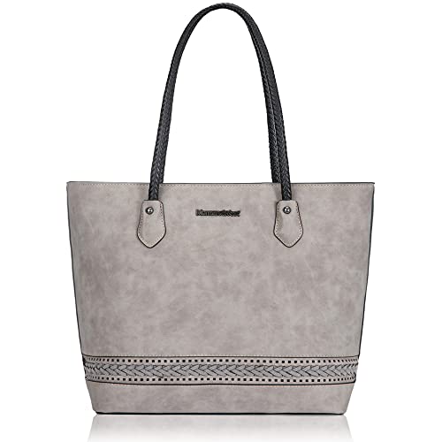 Image of Montana West Woven Tote Bags for Women Purses and Handbags with Back Zipper Pocket