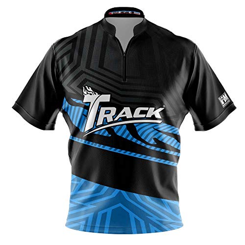 Logo Infusion I AM Bowling Jersey Short Sleeve Sash Collar 2012-TR Made in USA Track (US, Alpha, Large, Regular, Regular) Multicolored