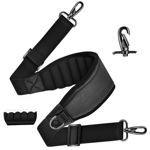 ZINZ Shoulder Strap 68 inch with Thick Padded Strap Universal Bag Strap with Dual Buckles and Metal Swivel Hooks for Laptop Bag Messenger Bag Tool Bag Camera Bag Briefcase and More Black