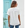 Blooming-Jelly-Womens-White-Chiffon-Blouses-Short-Sleeve-V-Neck-Shirts-Summer-Casual-Polka-Dot-Tops Blooming Jelly Womens White Chiffon Blouses Short Sleeve V Neck Shirts Summer Casual Polka Dot Tops (M,White)