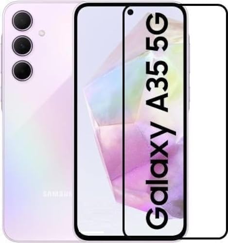 Image of DD SON Tempered Glass for Samsung Galaxy A35 (5G) / A55 (5G) | Screen Protector Full HD Quality Tempered Glass Anti-Scratch Edge to Edge Coverage with Easy Installation Kit (Black)