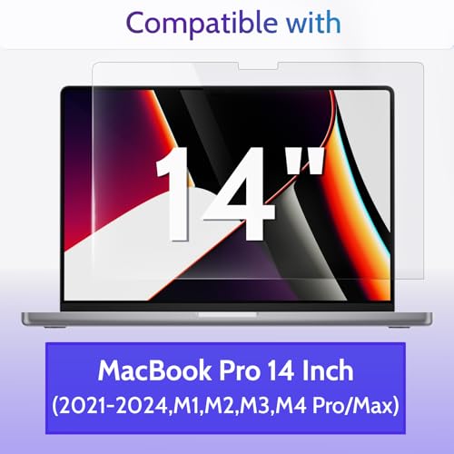 Image of Saco 14 Inch Matte Screen Protector Compatible with MacBook Pro M4 M3 M2 M1 Pro /Max A3401 A3112 A3185 A2918 A2992 A2779 A2442 | Anti Glare Film to Reduce Eye Strain & Reflection