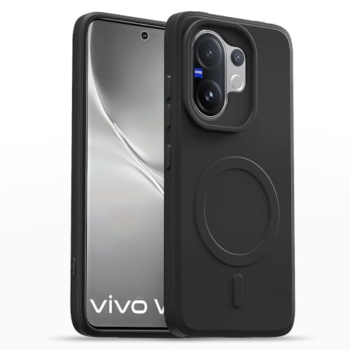 Image of Back Cover | MagFit Ring Design (Non-Magnetic) | Shockproof Protection | Anti-Slip Grip | Raised Camera Edges | Slim Protective Case for Vivo V60 5G / V60e 5G / T4 Pro 5G (Matte Black)