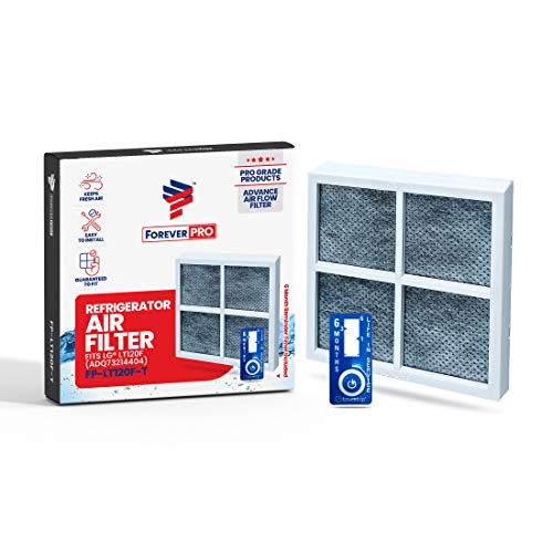 ForeverPRO LT120F Air Cleaner Filter Assembly with Reminding Timer Pack of 2 fit Kenmore Elite 469918 for LG Refrigerator ADQ73214404 ADQ73214402 ADQ73214406 9918