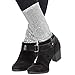 Skeleteen Silver Sequin Costume Socks - Sparkle Dance Party Silver Sequined Shiny Sock Cover Cuffs Costumes Accessories