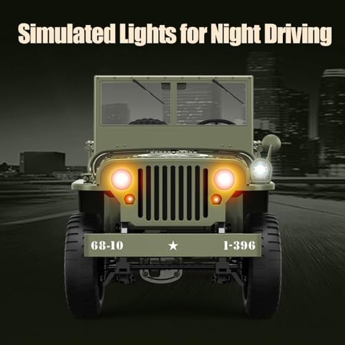 Image of Samtop 1 /10 Willys MB Jeep RC Car 4WD Off Road Vehicle RTR Multifunctional Jeep Car 2.4GHz Military Truck 4x4 RC Crawler with Car Light