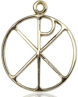 14kt Gold Filled Chi Rho Pendant on a 24 inch Gold Filled Light Rope Chain.