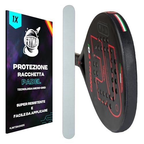 FRYMA Protezione Racchetta Padel Pack da 1 Paracolpi Copri Testa Trasparente Protettore Universale per Tutte Le Pale di Paddle Protezione Ruvida, Leggera, Resistente e Facile da Sostituire
