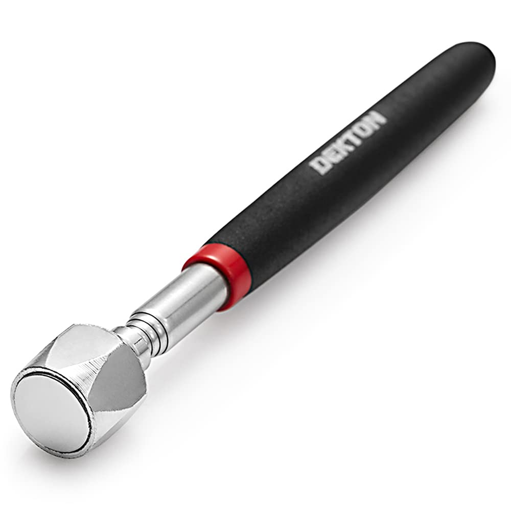 Dekton 5LB Magnetic Pick Up Tool - Ergonomic Anti-Slip Handle, Telescopic to 620mm+, Heavy Duty Magnetic Head for Easy Retrieval of Metal Objects in Tight Spaces and Hard-to-Reach Areas