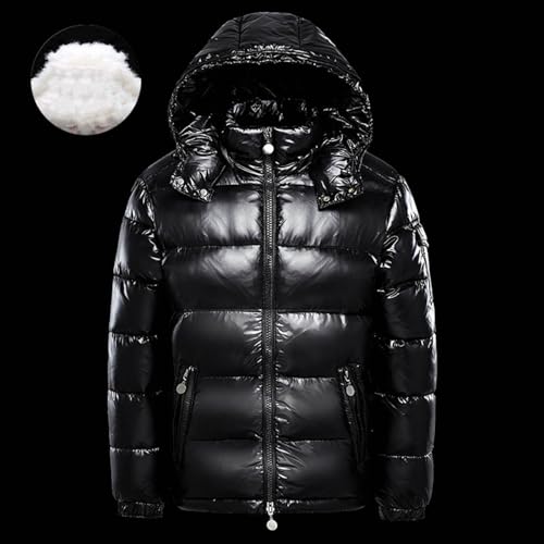 Mens Shiny Puffer Jacket Hooded Down Quilted Insulated Jacket Zip up Padded Coat Glossy Winter Coat Warm Outwear2