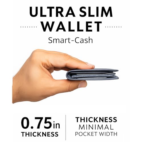 Wallet for Men, Full Grain Genuine leather wallet, bifold slim Elgant RFID Protected, Multiple 12 Card Holder Mens wallet (Blue)4