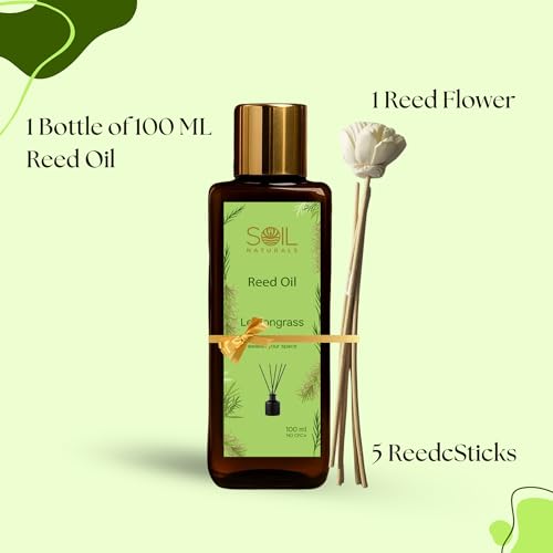 Image of Lemongrass Reed Diffuser Oil 100 ml | Pure Natural & Undiluted Lemongrass Aroma | Long-Lasting Fragrance for Reed Aromatherapy for Home, Office & Spa Ceramic Diffusers | ISO & GMP