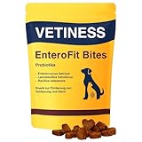 Vetiness EnteroFit Bites Tripel-Probiotika Hund | Magen und Darm | Verdaunungs Snacks | 150 Stück | Gras und Kotfresser Drops Hund fördern die Darmregulierung und Verdauung, darmkur