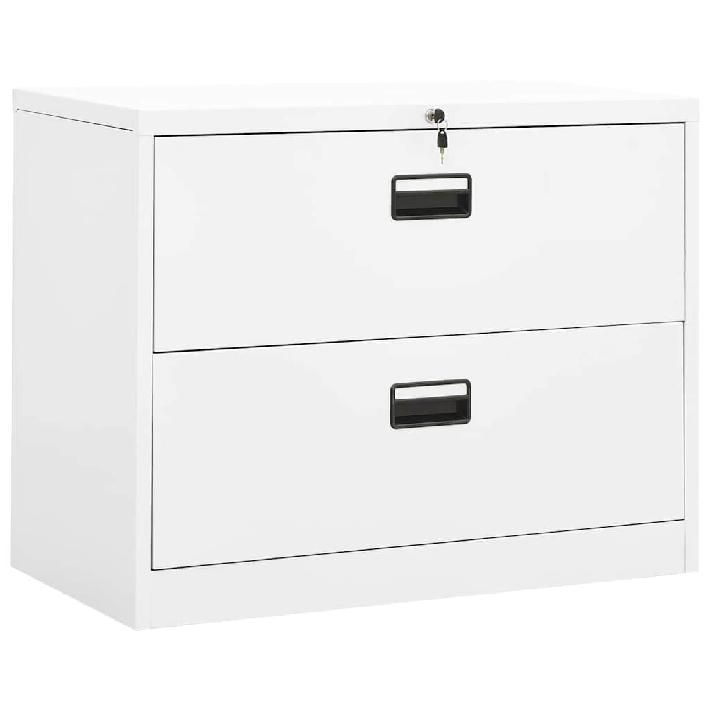 Hothingwell Raccoglitore bianco 90x46x72,5 cm Acciaio 2 Cassetti con