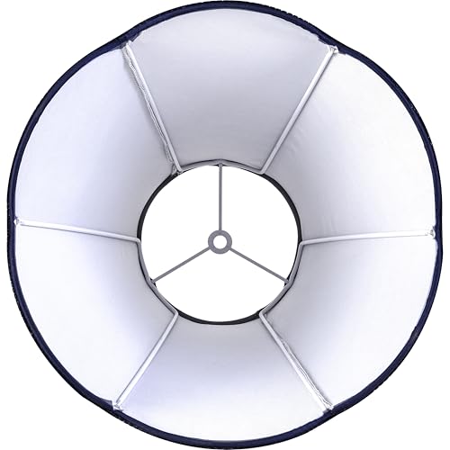 GO&SO Navy Blue Lamp Shade Scalloped Lampshade,Petal Edge Braid Bell Lamps Shades,Lamp Shades for Table Lamps,Fabric Lampshades Medium,6\"Top x 13\"Bottom x 10.6\"Vertical Height (Spider) -Easy Assembly