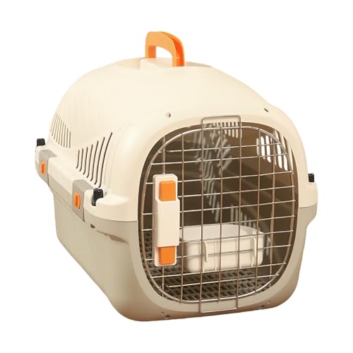Ziqiangbuxi ペットキャリー 猫 キャリーケース 小型犬用クレート ペットキャリーバッグ 天窓付き 航空輸送対応ペットキャリーケース 通気性&組立簡単 ケージアウトボックス キャンピングキャリー おむつボード完備 旅行 グッズ ハウス 散歩 (e