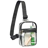 gdbis Clear Mini Sling Bag, Heavy Duty Clear Purse Fanny Packs, Cute Chest Crossbody Backpack for Women, Girls
