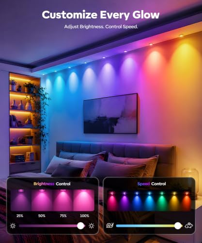 USDQ Permanent Outdoor Lights, 200ft RGBWW Smart LED Eaves Lights | with Warm/Cool White, Local Bluetooth App Control IP67 Waterproof Architectural House Exterior Lighting for Daily Accent - image 5