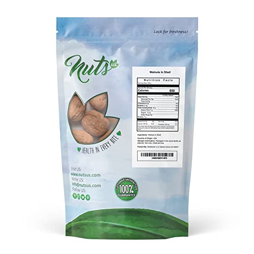 Nuts U.s. - Walnuts In Shell | Grown And Packed In California | Jumbo Size And Chandler Variety | Fresh Buttery Taste And Easy To Crack | Non-Gmo And Raw Walnuts In Resealable Bags!!! (2 Lbs) #TOP2