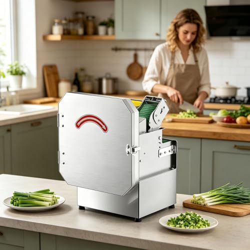 Cortadora de verduras con cinta transportadora 200W ajustable