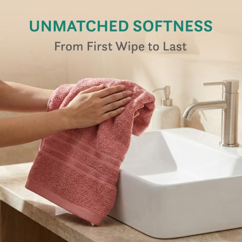 Image of MYTRIDENT Comfort Living Hand Towels, 100% Cotton, Highly Absorbent, Super Soft, 2 Piece Set, 400 GSM, Gym, Spa -Apple Red