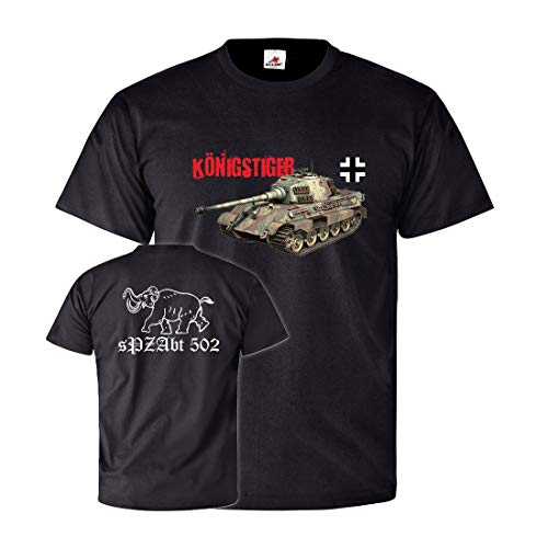 T-shirt Tiger II sPzAbt 502 Royal VI Noir | Coton Premium de Collection