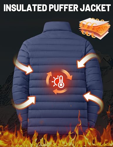 TACVASEN Men's Lightweight Puffer Jacket Winter Quilted Puffy Jackets Warm Water-Resistant Windproof Insulated Coats3