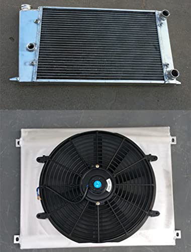Aluminum Radiator & Shroud & Fans For VW GOLF MK1 Jetta SCIROCCO GTI SPEC 1.6L 1.8L 1975-1981
