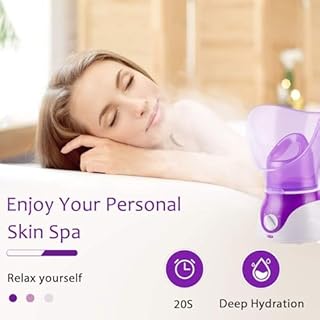 Facial Steamer Nano Ionic Face Steamer, Apstour® Face Steamer Warm Mist Humidifier Atomizer for Face Sauna Spa Sinuses Moisturizing,Unclogs Pores with 6PCS Skin Kit (Purple +6PCS Skin Care Kit)