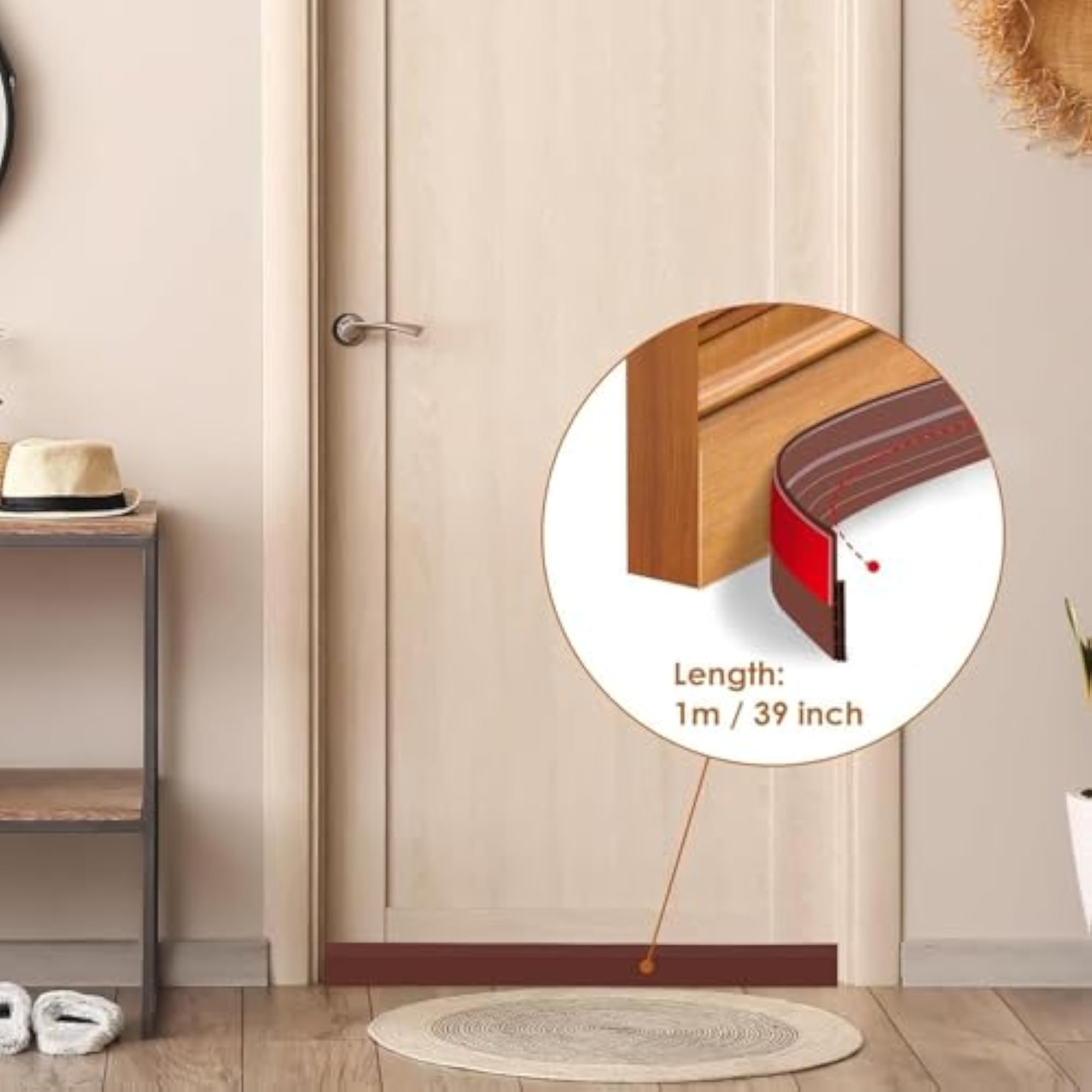 Silicone Door Bottom Seal 39 Inch, Draft Stopper & AC Blocker