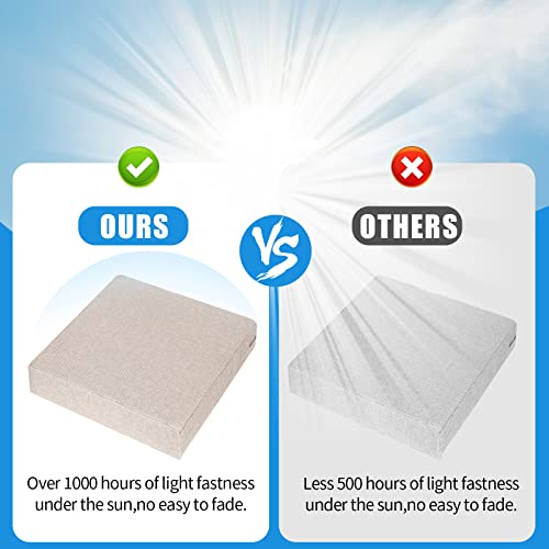 Patio Cushion Covers, 24X24X4 Inches，Patio Cushion Covers Replacement, High Uv Resistant，Water Resistant Outdoor Cushion Covers Patio Cushion Slipcovers (Cream) #TOP3