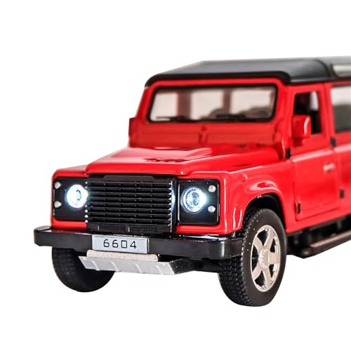 Image of 1:32 Defender Diecast Alloy Metal Pull Back Car with Openable Door Music Sound and Light Vehicle Toy Car for Kids Boys