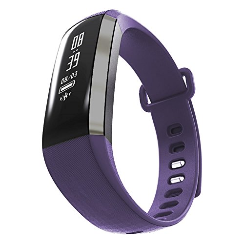 LEOTEC Health Aktivitätstracker mit Herzfrequenzmonitor am Handgelenk, Aktivitätsmonitor, Blutsauerstoff-Messgerät, Arterial-Tension, wasserdicht und intelligente Benachrichtigungen, Violett