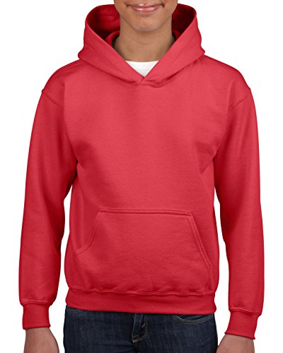 Gildan Boys Heavy Blend Hooded Sweatshirt, XL, Red