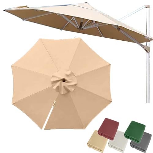 TAJMDGW 10ft Round Offset Umbrella Canopy 8Rib Cantilever Garden Umbrella Replacement Top, Patio...