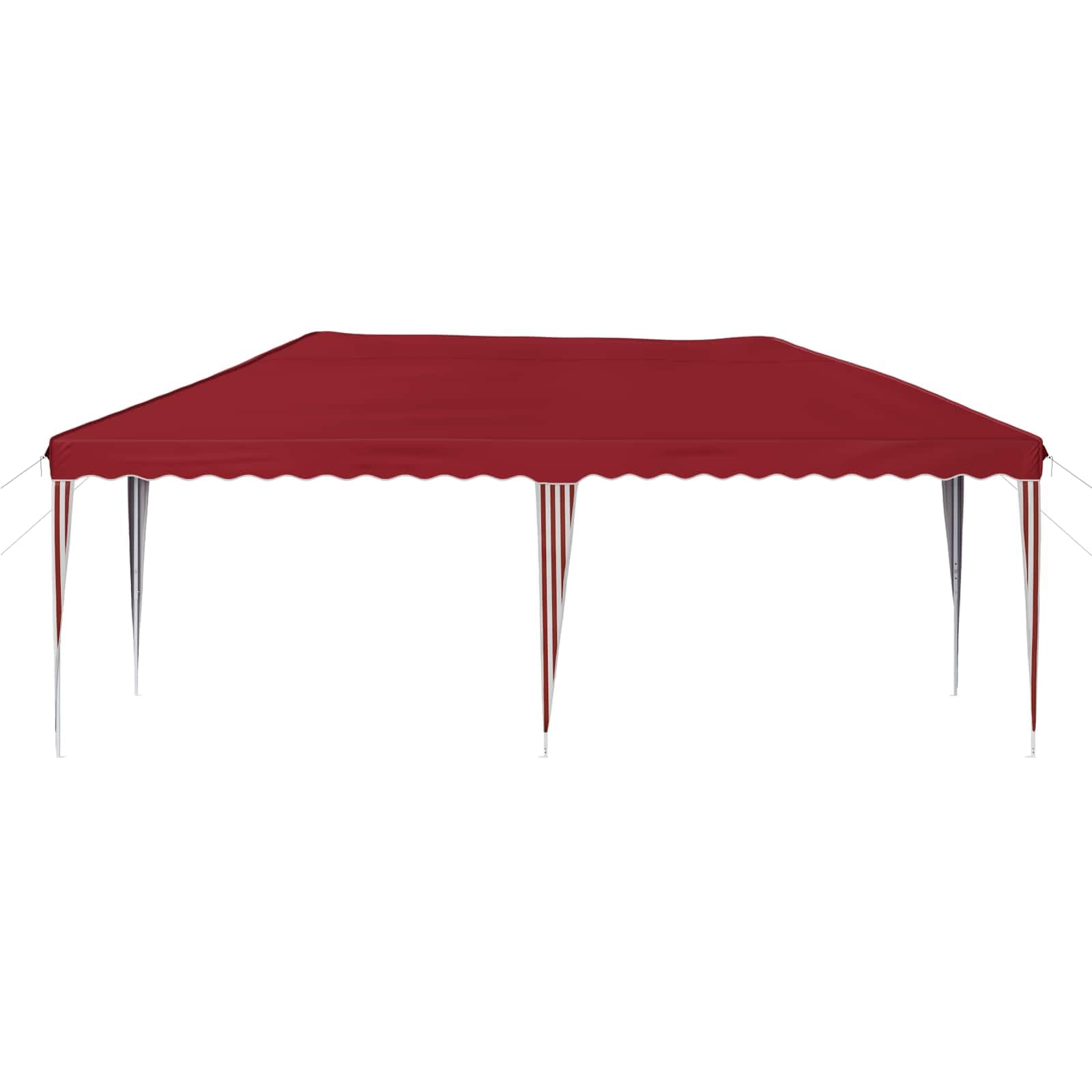 Namiot imprezowy Pop-up 575 x 290 x 245 cm bordowy pawilon Oxford 210D z malowaną proszkowo stalową ramą, 3-stopniowa regulacja wysokości, do ogrodu, na wesele, festiwal