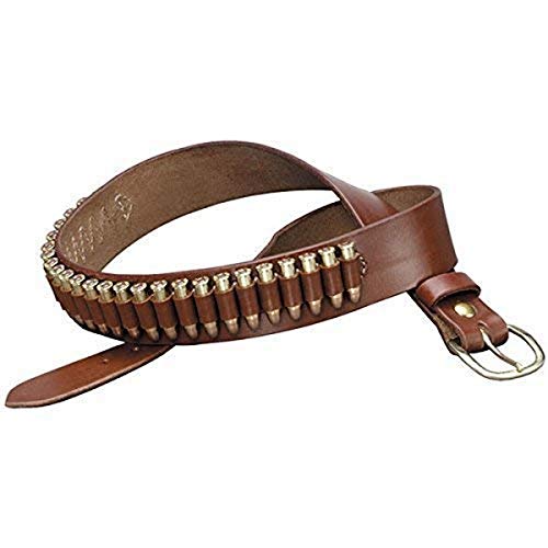 TRIPLE K 10022 100 Heavy Saddle Leather Pistol Cartridge Belt, Walnut Oil, Plain Finish