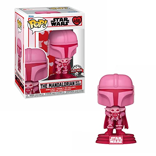 Funko Pop! Star Wars #498 Exclusive Valentine The Mandalorian With Grogu W/ Free Acrylic Case